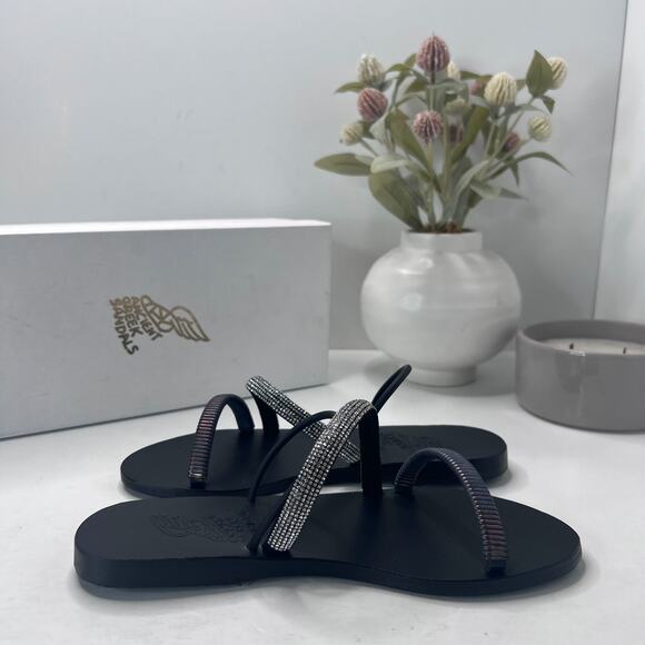 Ancient Greek Polytimi Crystals Strappy Flat Slip On Sandals Women's US 5M - Picture 6 of 9